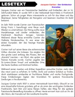 Vorschau - Arbeitsblätter - Jacques Cartier: Leseverständnis und Wortsuchrätsel mit Lösungen - Seite 1