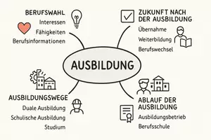 Vorschau - Arbeitsblätter - AB mit Fragen zum Thema "Ausbildung" + Lösungsblatt + Mindmap + Infografik - Seite 2
