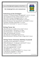 Vorschau - Anderer Materialtyp - Literaturliste für Kindergarten & Volksschule (Freebie) - Seite 1