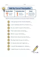 Προεπισκόπηση - Φύλλα εργασίας - Ending Punctuation Practice Worksheet - Εξώφυλλο