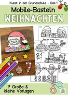 Vorschau - Stundenentwürfe - Kunst Weihnachten Mobile Basteln als Fensterdeko (Klasse 1, 2, 3, 4, 5) - Deckblatt