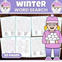 Aperçu - Jeux - Winter Word Search Puzzles With Solution - Page de couverture