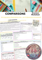 Vorschau - Spiele - Worksheet Comparisons (als Laufdiktat verwendbar) - Deckblatt