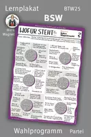 Vorschau - Poster - Wahlprogramm BSW, Bundestagswahl, #demokratiestärken - Deckblatt