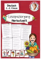 Vorschau - Arbeitsblätter - Lesespaziergang Herbst | Deutsch Klasse 2-3 | 3-fach differenziert - Deckblatt