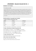 Vorschau - Merkblätter - Deutsch-Kombi Klassenarbeit Nr. 1 – Präsens, Präteritum, - Deckblatt