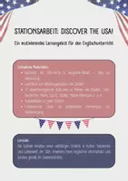 Vorschau - Stationenlernen - Discover the USA: Stationsarbeit für den Englischunterricht - Deckblatt