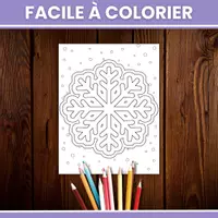 Aperçu - Jeux - Page à colorier Flocon de neige - Coloriage hiver - Page 3