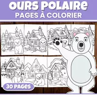 Aperçu - Jeux - Coloriages Hiver Ours Polaire Arctique - Activités hiver - Page de couverture