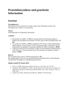 Vorschau - Klassenarbeiten - Proteinbiosynthese: Klausur mit EWH - Deckblatt