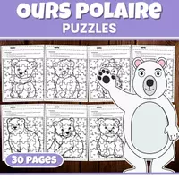 Aperçu - Jeux - Puzzles Colorés Ours Polaire Hiver - Page de couverture