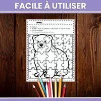 Aperçu - Jeux - Puzzles Colorés Ours Polaire Hiver - Page 2