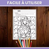 Aperçu - Jeux - Puzzles Colorés Ours Polaire Hiver - Page 1