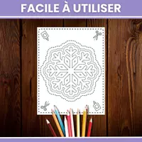 Aperçu - Matériel pour travaux manuels / dessin - Flocon de Neige Découper et Coller Hiver - Page 2