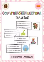 Vista previa - Refuerzo / NEE / Materiales de apoyo - Tarjetas comprensión lectora MINÚSCULAS - Portada