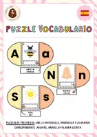 Vista previa - Refuerzo / NEE / Materiales de apoyo - Puzzle vocabulario: MAYÚSCULAS Y MINÚSCULAS - Portada