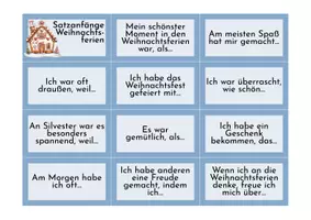 Vorschau - Poster - Ferien Satzanfänge: Schreibhilfe - Seite 1