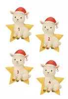 Vorschau - Mal- und Bastelvorlagen - Alpakaklasse Motiv für Adventskalender - Seite 1