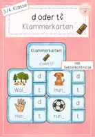 Vorschau - Aufgabenkarten - Klammerkarten - d oder t - Rechtschreibung - Auslautverhärtung - Deckblatt