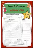 Vorschau - Arbeitsblätter - Lesen und Verstehen Weihnachten Klasse 2/3 - Deckblatt