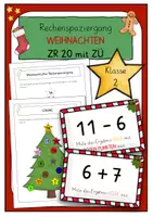 Vorschau - Arbeitsblätter - Rechenspaziergang Weihnachten Zahlenraum 20 mit ZÜ - Deckblatt