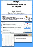 Vorschau - Arbeitsblätter - Klimadiagramme auswerten und erstellen, Klasse 6 Nawi (Sonne, Wetter, Jahreszeiten) - Deckblatt