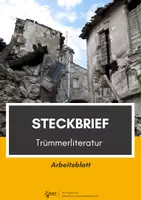 Vorschau - Arbeitsblätter - Trümmerliteratur: Epochensteckbrief mit Lösung! - Deckblatt