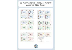 Vorschau - Fördermaterial/Inklusion - 22 Große Anlaut-Klammerkarten - Deckblatt