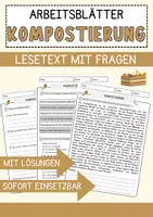 Vorschau - Arbeitsblätter - Kompostierung Umwelt Lesetext mit Richtig Falsch Multiple Choice und Offenen Fragen - Deckblatt