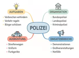 Vorschau - Arbeitsblätter - AB mit Fragen zum Thema "Polizistinnen und Polizisten" + Lösungsblatt + Mindmap + Infografik - Seite 2