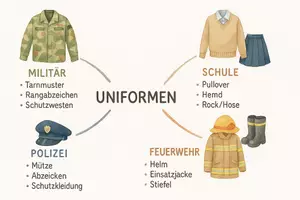 Vorschau - Arbeitsblätter - AB mit Fragen zum Thema "Uniformen" + Lösungsblatt + Mindmap + Infografik - Seite 2