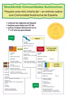 Vorschau - Aufgabenkarten - mini charla / Steckbriefe / presentación Comunidades Autónomas España - Deckblatt