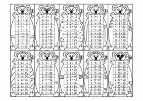 Vorschau - Mal- und Bastelvorlagen - Einmaleins Fächer inkl. Poster, KOALA-Klasse, Multiplikation - Seite 3