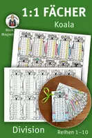 Vorschau - Mal- und Bastelvorlagen - Einsdurcheins Fächer inkl. Poster, KOALA-Klasse, Division - Deckblatt