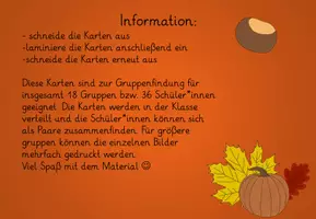 Vorschau - Fördermaterial/Inklusion - Gruppenfindungskarten Herbst - Seite 1