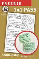 Vorschau - Mal- und Bastelvorlagen - FREEBIE Einmaleins Pass, SCHILDKRÖTEN-Klasse, Reihen 1–10 - Deckblatt