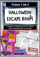 Vorschau - Arbeitsblätter - Halloween Escape Room - Klasse 3 bis 5 - Lesekompetenz und logisches Denken - Deckblatt