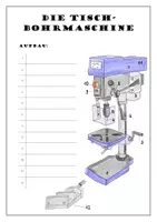 Vorschau - Arbeitsblätter - Aufbau Tischbohrmaschine mit Begriffen und Bilder
Bohrmaschine - Seite 1