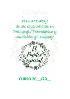 Vista previa - Refuerzo / NEE / Materiales de apoyo - PROGRAMACIÓN O PLAN DE TRABAJO DE ESPECIALISTAS AL Y PT - Portada