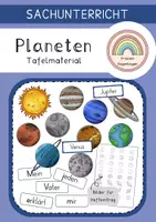 Vorschau - Unterrichtsreihen - Planeten und Sonnensystem - Tafelmaterial und Bildmaterial für Hefteintrag - Deckblatt