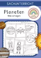 Vorschau - Unterrichtsreihen - Planeten und Weltall - Ausmalbilder - Deckblatt