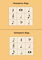 Vorschau - Aufgabenkarten - Notenwerte-Bingo - Deckblatt