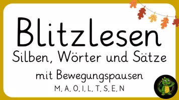 Vorschau - Präsentationen/Tafelbilder - Blitzlesen mit Bewegungspausen (M, A, L, I, T, E, S, O, N) - Seite 1