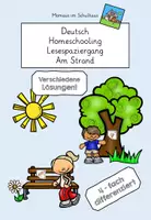 Vorschau - Arbeitsblätter - Lesespaziergang Sommer am Strand (4-fach differenziert) - Deckblatt