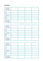 Vorschau - Arbeitsblätter - Leere Tabelle zum konjugieren von Verben - Deckblatt