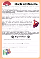 Vista previa - Hojas de trabajo - Comprensión lectora Día del Flamenco 4º primaria - Portada