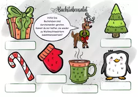 Vorschau - Arbeitsblätter - Buchstabensalat Weihnachten, Wörtersuche, Rätsel - Seite 3