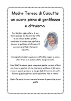 anteprima - Testo - Madre Teresa di Calcutta: esempio di gentilezza e altruismo - Pagina 1