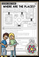 Vorschau - Arbeitsblätter - Prepositions of Place / Präpositionen der Lage – Places in Town am Stadtplan | Englisch Arbeitsblatt 4.–5. Klasse - Deckblatt