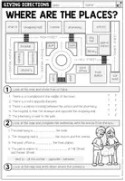Vorschau - Arbeitsblätter - Prepositions of Place / Präpositionen der Lage – Places in Town am Stadtplan | Englisch Arbeitsblatt 4.–5. Klasse - Seite 1